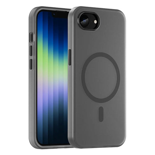 For iPhone 17e / 16e Case Compatible with MagSafe Slim Matte Translucent TPU + PC Phone Cover - Black - 1