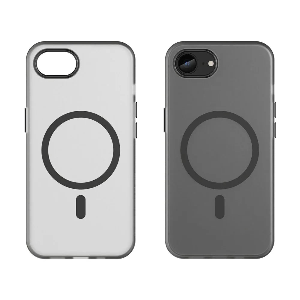 For iPhone 17e / 16e Case Compatible with MagSafe Slim Matte Translucent TPU + PC Phone Cover - Black - 2
