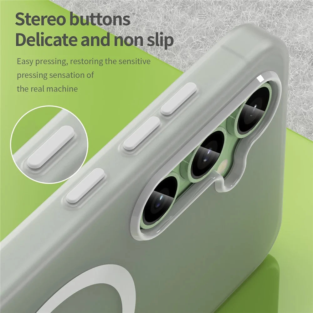 For Samsung Galaxy S24 FE Magnetic Case TPU + PC Slim Matte Translucent Phone Cover - White - 7