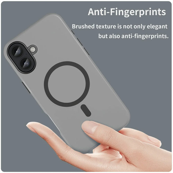 For iPhone 16 Plus Case Compatible with MagSafe TPU + PC Slim Matte Translucent Phone Cover - Black - 5