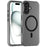 For iPhone 16 Case Compatible with MagSafe TPU + PC Slim Matte Translucent Phone Cover - Black - 1
