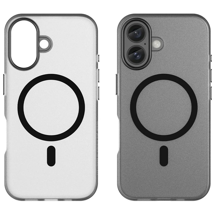 For iPhone 16 Case Compatible with MagSafe TPU + PC Slim Matte Translucent Phone Cover - Black - 2
