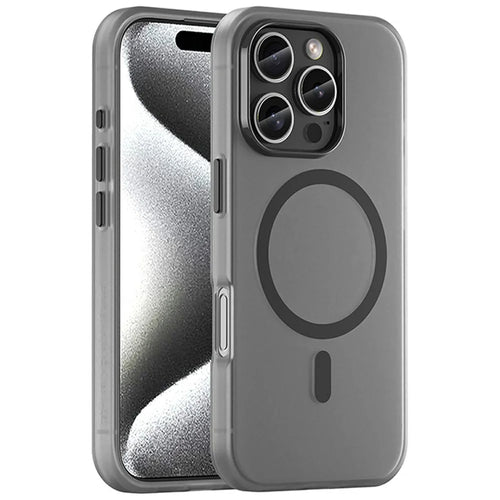 For iPhone 16 Pro Case Compatible with MagSafe TPU + PC Slim Matte Translucent Phone Cover - Black - 1