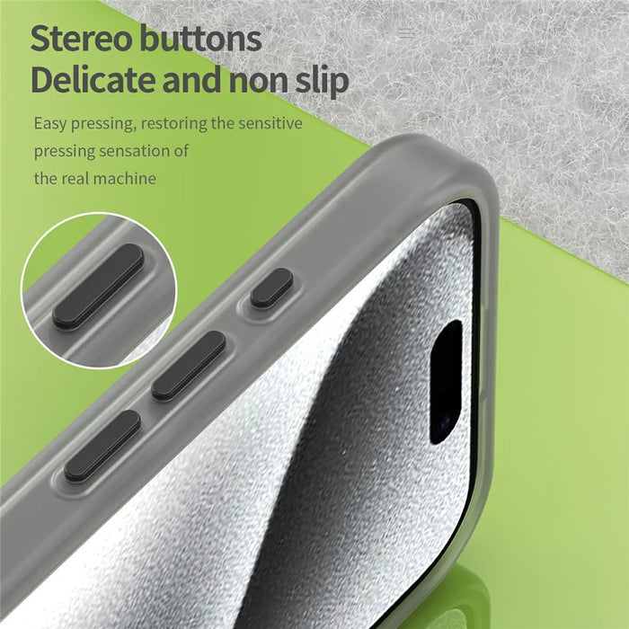 For iPhone 16 Pro Case Compatible with MagSafe TPU + PC Slim Matte Translucent Phone Cover - Black - 7
