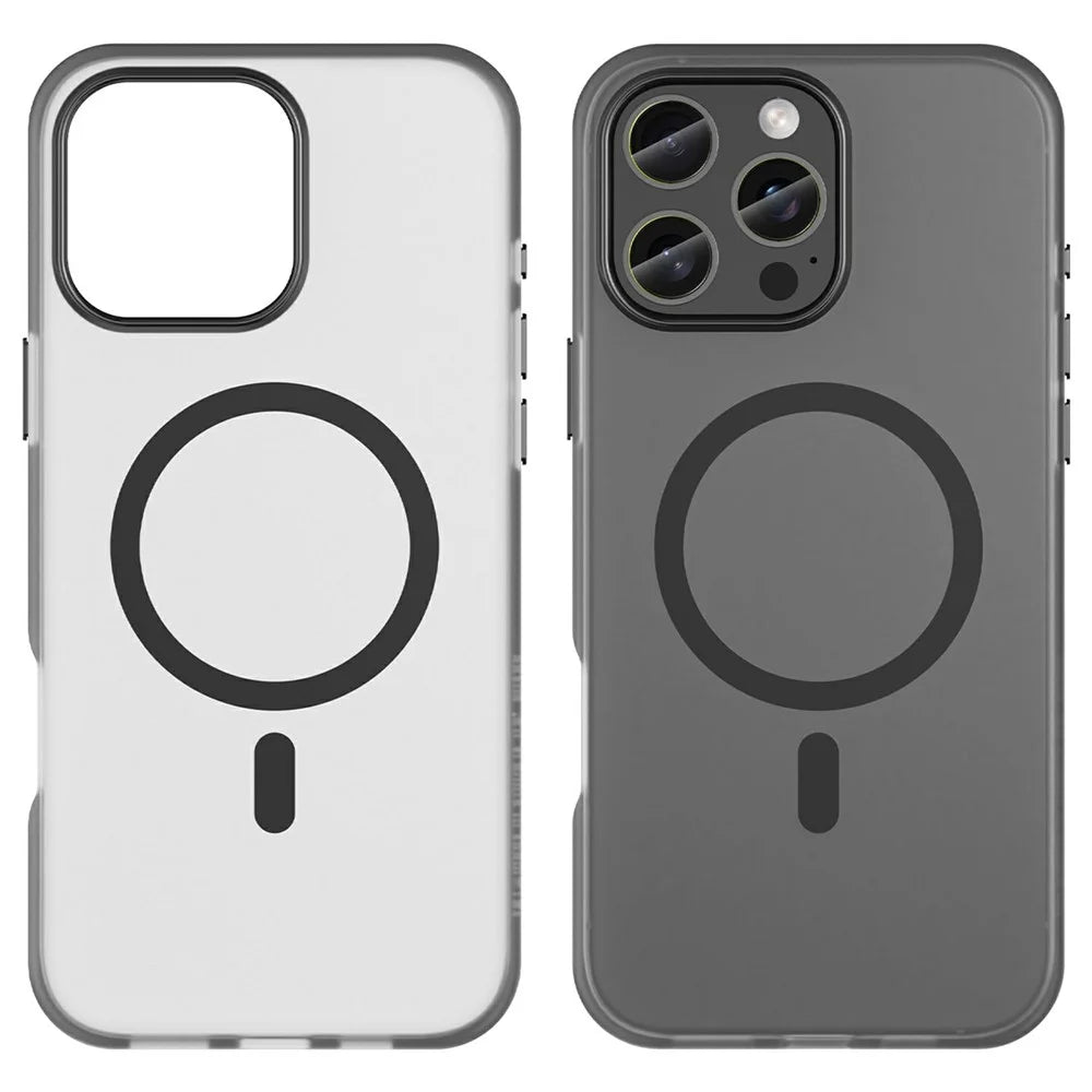 For iPhone 16 Pro Max Case Compatible with MagSafe TPU + PC Slim Matte Translucent Phone Cover - Black - 2