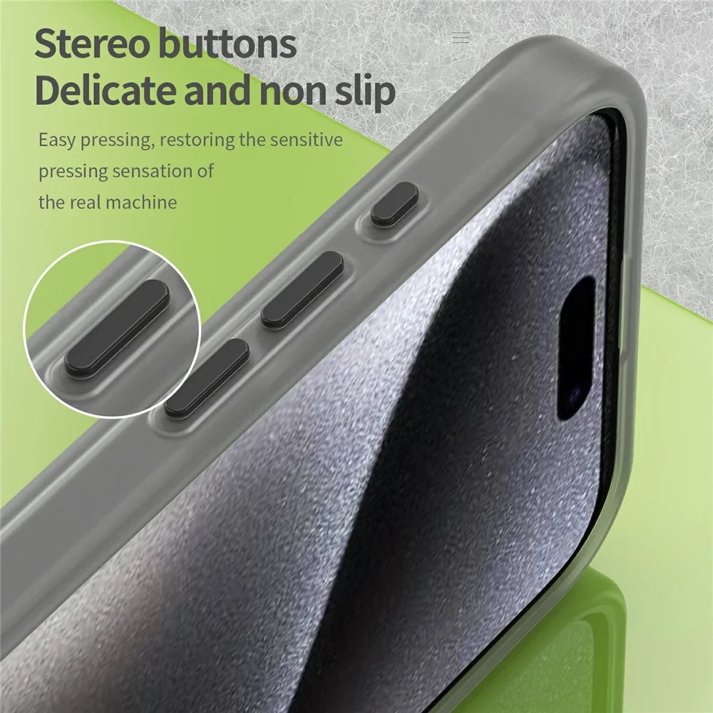 For iPhone 16 Pro Max Case Compatible with MagSafe TPU + PC Slim Matte Translucent Phone Cover - Black - 7