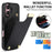 For iPhone 16 Case TPU+PU Leather Hardware Decor Phone Cover with Card Holder - Black - 5