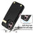 For iPhone 16 Case TPU+PU Leather Hardware Decor Phone Cover with Card Holder - Black - 7