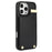 For iPhone 16 Pro Case TPU+PU Leather Hardware Decor Phone Cover with Card Holder - Black - 2