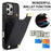 For iPhone 16 Pro Case TPU+PU Leather Hardware Decor Phone Cover with Card Holder - Black - 5