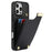 For iPhone 16 Pro Max Case TPU+PU Leather Hardware Decor Phone Cover with Card Holder - Black - 1