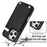 For iPhone 16 Pro Max Case TPU+PU Leather Hardware Decor Phone Cover with Card Holder - Black - 7
