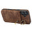 For iPhone 16 Case RFID Blocking Ring Kickstand Retro Leather+TPU Anti-fall Phone Cover - Brown - 3
