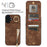 For iPhone 16 Plus Case RFID Blocking Ring Kickstand Retro Leather+TPU Anti-fall Phone Cover - Brown - 6