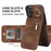 For iPhone 16 Plus Case RFID Blocking Ring Kickstand Retro Leather+TPU Anti-fall Phone Cover - Brown - 7