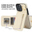 For iPhone 16 Pro Case RFID Blocking Ring Kickstand Retro Leather+TPU Anti-fall Phone Cover - Beige - 7