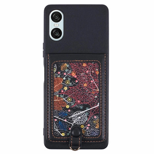 For Sony Xperia 10 VI Phone Case with Galaxy Card Bag Kickstand RFID Blocking - 1