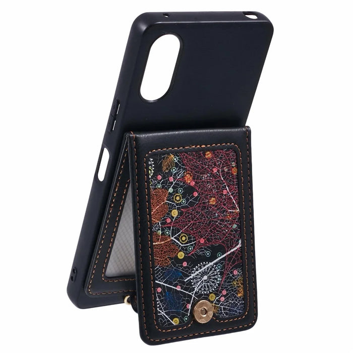 For Sony Xperia 10 VI Phone Case with Galaxy Card Bag Kickstand RFID Blocking - 3