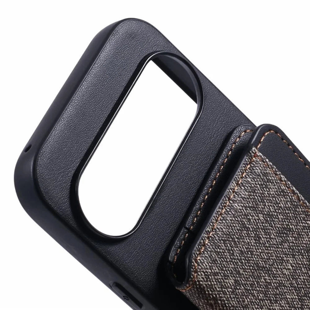 For Google Pixel 9 Pro  /  9 Phone Case Adhesive Card Bag Color Matching with Kickstand - Grey - 7