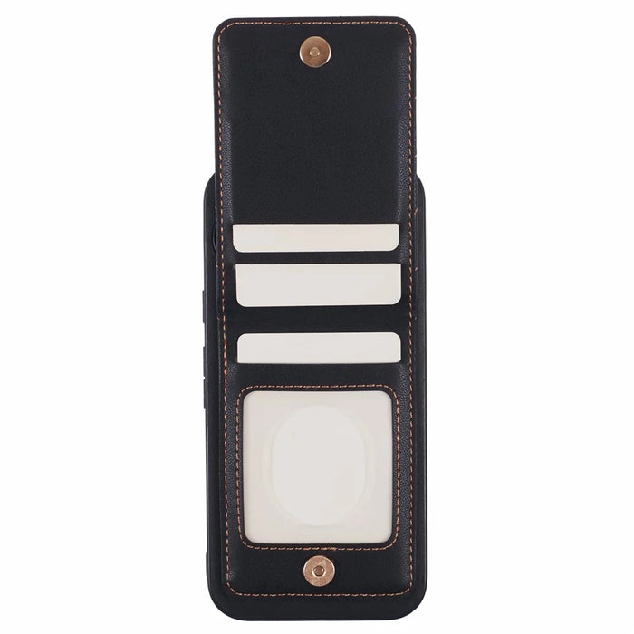For Google Pixel 9 Pro  /  9 Phone Case Rhombus Adhesive Card Bag with Kickstand RFID Blocking - Black - 4