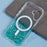 For iPhone 16 Plus Case Compatible with MagSafe Sparkle Epoxy TPU+Acrylic Phone Cover - Green - 7