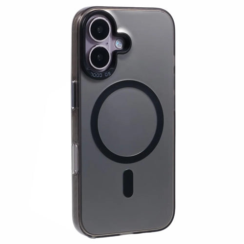 For iPhone 16 Plus Case Compatible with MagSafe Laser Effect TPU+Acrylic Phone Cover - Black - 1