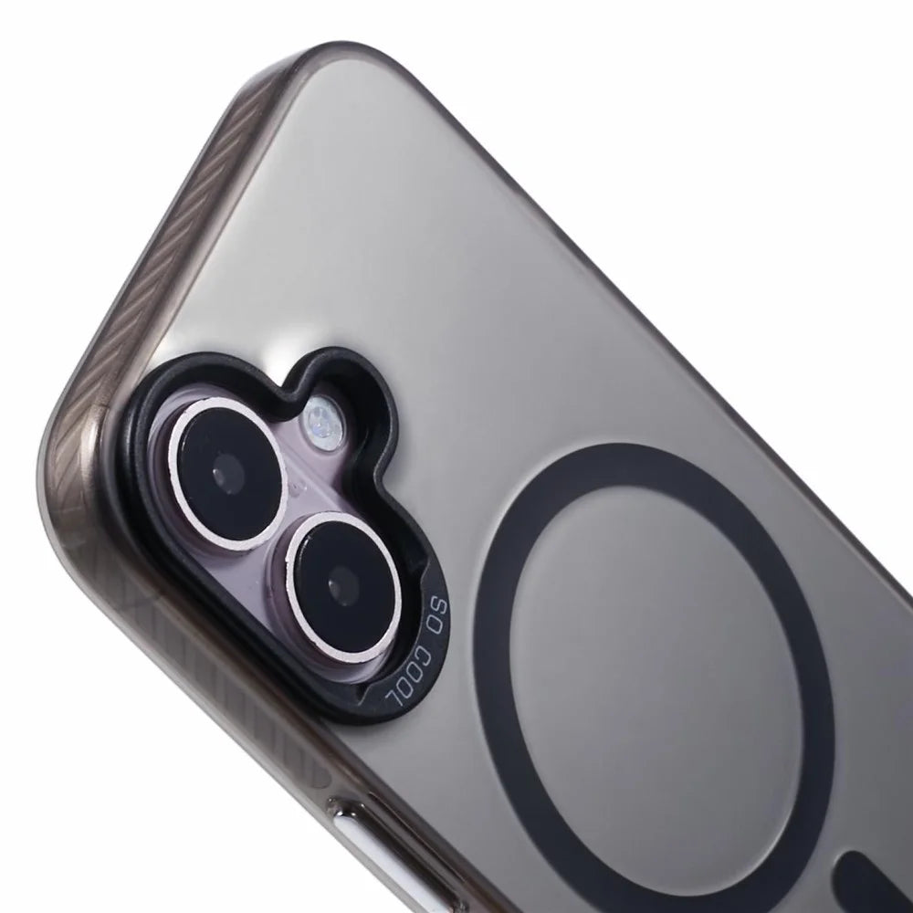 For iPhone 16 Plus Case Compatible with MagSafe Laser Effect TPU+Acrylic Phone Cover - Black - 7