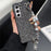 For Samsung Galaxy Z Fold6 5G Case Glitter Leather+PC Phone Cover with Beaded Strap - Black - 1