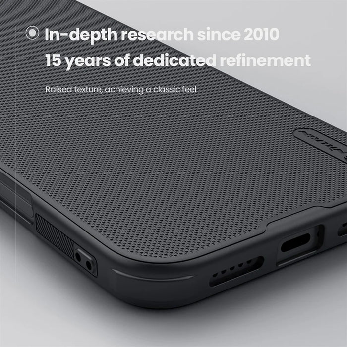 NILLKIN Frosted Shield Pro For iPhone 16 Case Matte PC+TPU Phone Cover - Black - 7