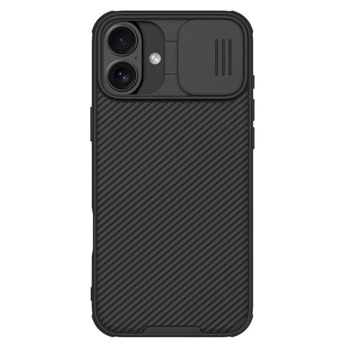 NILLKIN Camshield Pro Series for iPhone 16 Plus Case PC+TPU Slide Camera Lid Phone Cover - Black - 1