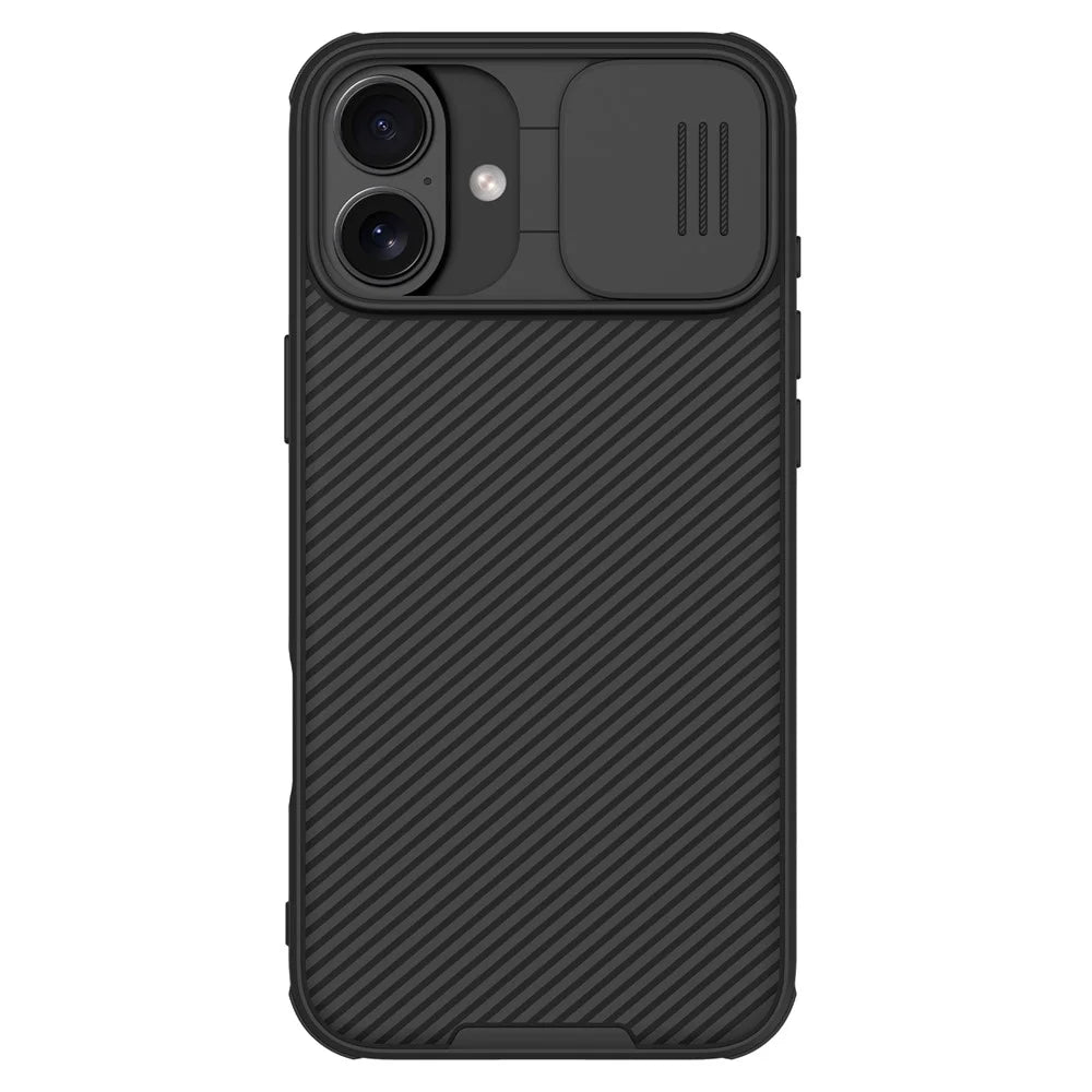 NILLKIN Camshield Pro Series for iPhone 16 Case PC+TPU Slide Camera Lid Phone Cover - Black - 1