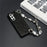 For Samsung Galaxy Z Fold6 5G Case Weave Glitter Stripe Leather+PC Phone Cover with Bow Beaded Strap - Black - 3
