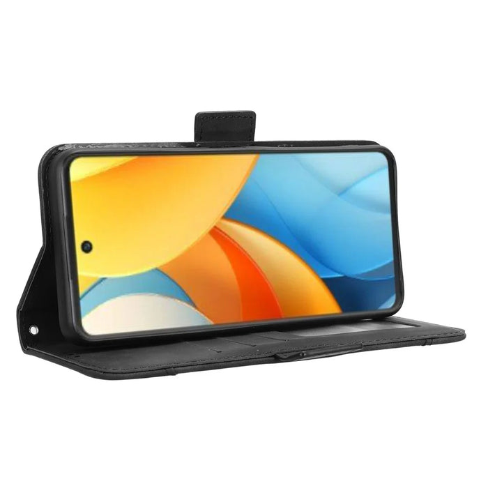 For ZTE nubia V60 Design / Blade V60 Design Leather Case Phone Wallet Cover with Multiple Card Slots - Black - 3