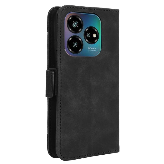 For ZTE nubia V60 Design / Blade V60 Design Leather Case Phone Wallet Cover with Multiple Card Slots - Black - 7