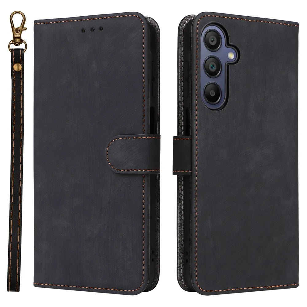 For Samsung Galaxy A16 5G / A16 4G Wallet Case RFID Blocking PU Leather Cover Stand View - Black - 1