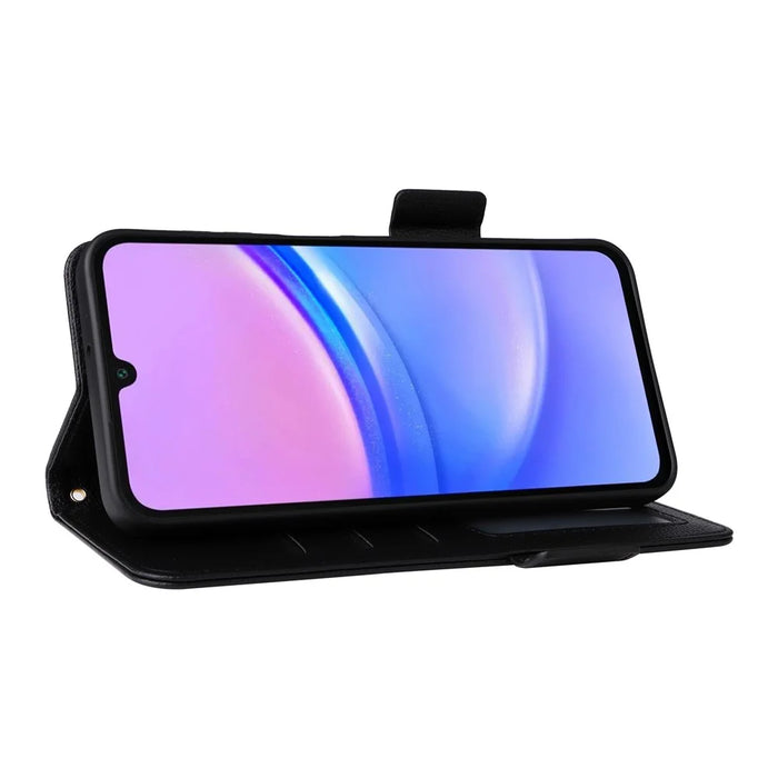 For Samsung Galaxy A16 5G / A16 4G Case with Wrist Strap Litchi Texture PU Leather Wallet Phone Cover - Black - 3