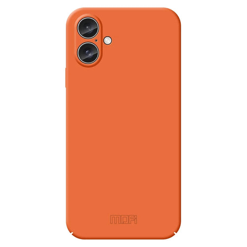 MOFI JK Qin Series For iPhone 16 Case TPU+Acrylic Phone Cover Skin Touch Feeling - Orange - 1