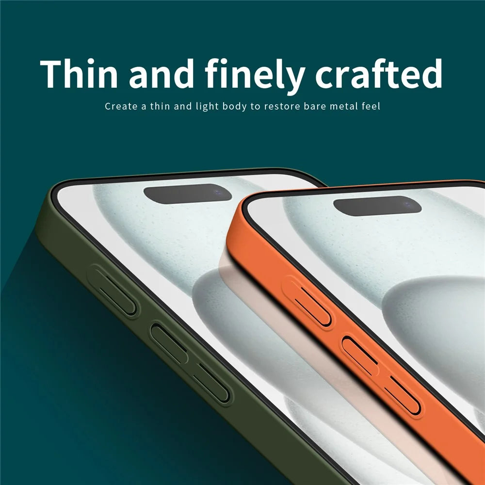 MOFI JK Qin Series For iPhone 16 Case TPU+Acrylic Phone Cover Skin Touch Feeling - Orange - 5
