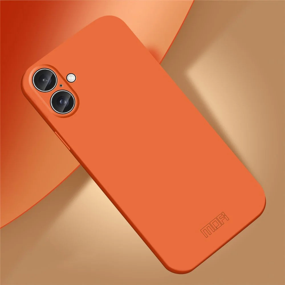 MOFI JK Qin Series For iPhone 16 Plus Case TPU+Acrylic Phone Cover Skin Touch Feeling - Orange - 2