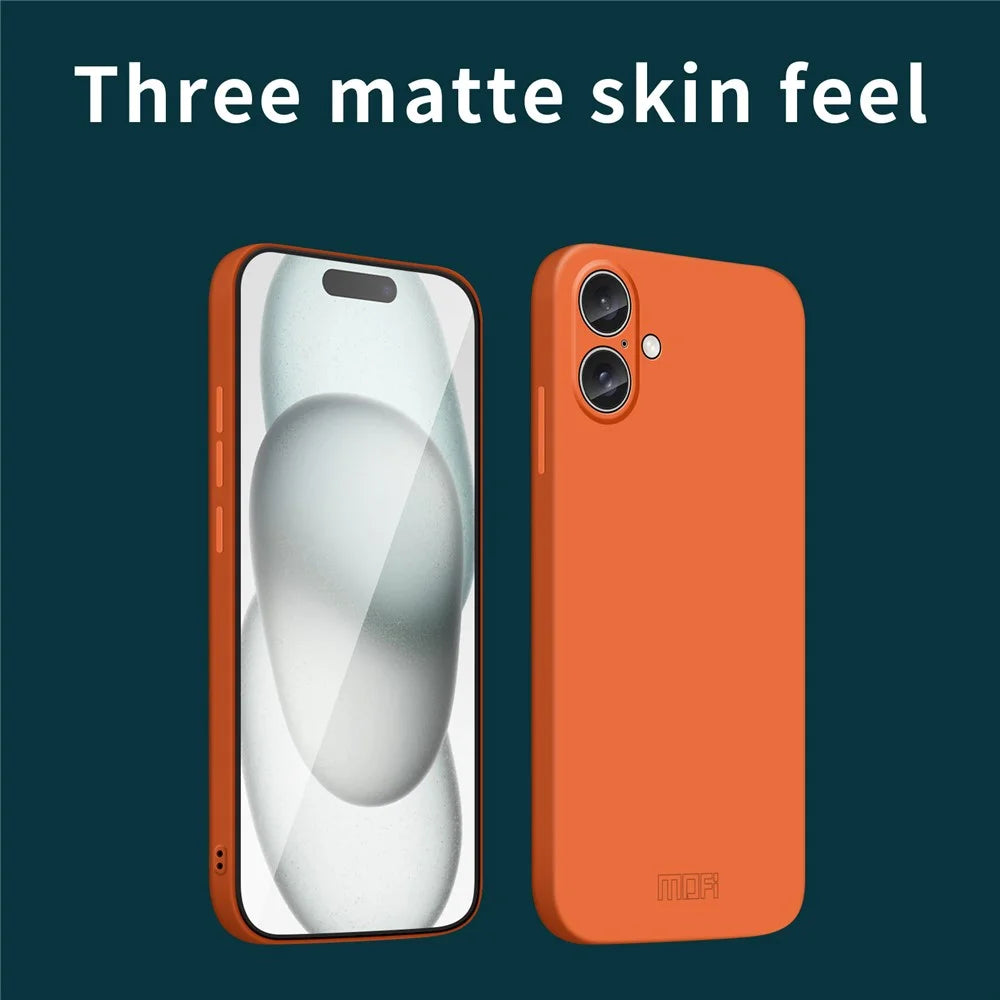 MOFI JK Qin Series For iPhone 16 Plus Case TPU+Acrylic Phone Cover Skin Touch Feeling - Orange - 3