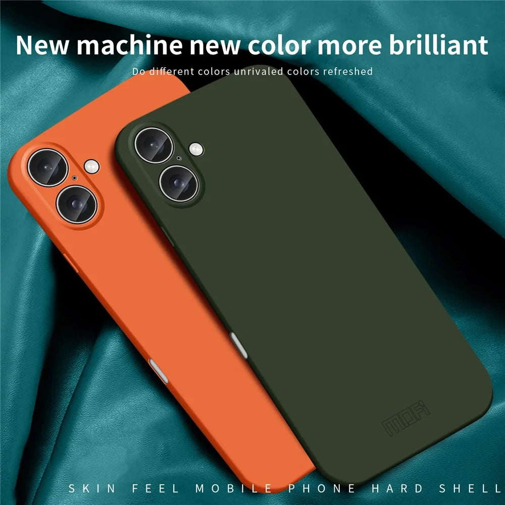 MOFI JK Qin Series For iPhone 16 Plus Case TPU+Acrylic Phone Cover Skin Touch Feeling - Orange - 4