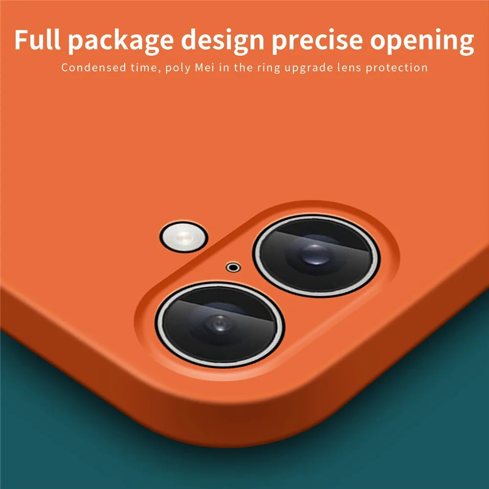 MOFI JK Qin Series For iPhone 16 Plus Case TPU+Acrylic Phone Cover Skin Touch Feeling - Orange - 6