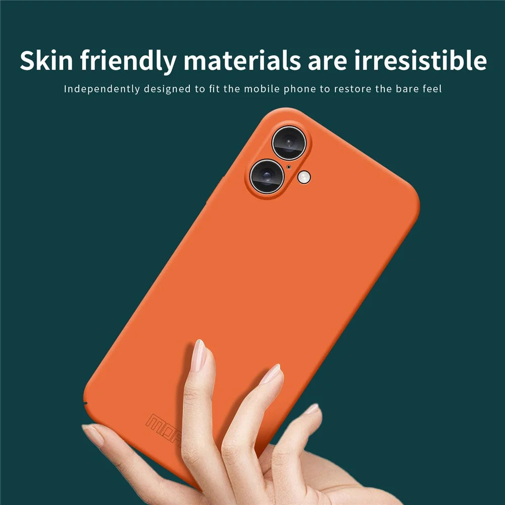 MOFI JK Qin Series For iPhone 16 Plus Case TPU+Acrylic Phone Cover Skin Touch Feeling - Orange - 7