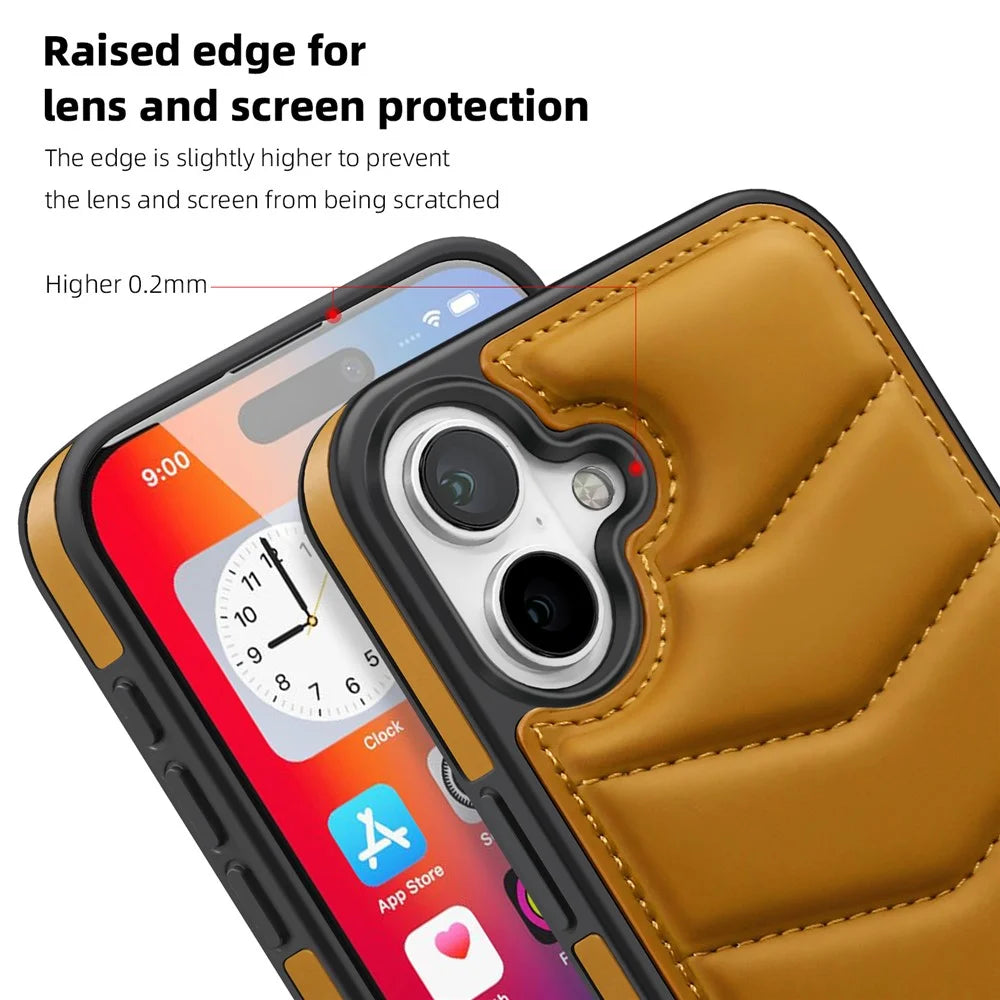 For iPhone 16 Case Compatible with MagSafe RFID Blocking Card Slot Leather Back Cover - Brown - 4