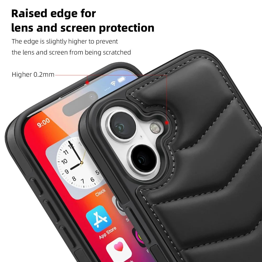 For iPhone 16 Plus Case Compatible with MagSafe RFID Blocking Card Slot Leather Back Cover - Black - 4