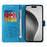 For iPhone 16 Pro Max Leather Case Butterfly Floral Imprint Wallet Stand Cover - Blue - 2