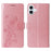 For iPhone 16 Plus Leather Case Butterfly Floral Imprint Wallet Stand Cover - Pink - 1