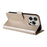 For iPhone 16 Pro Leather Case Butterfly Floral Imprint Wallet Stand Cover - Gold - 4