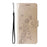 For iPhone 16 Pro Leather Case Butterfly Floral Imprint Wallet Stand Cover - Gold - 6
