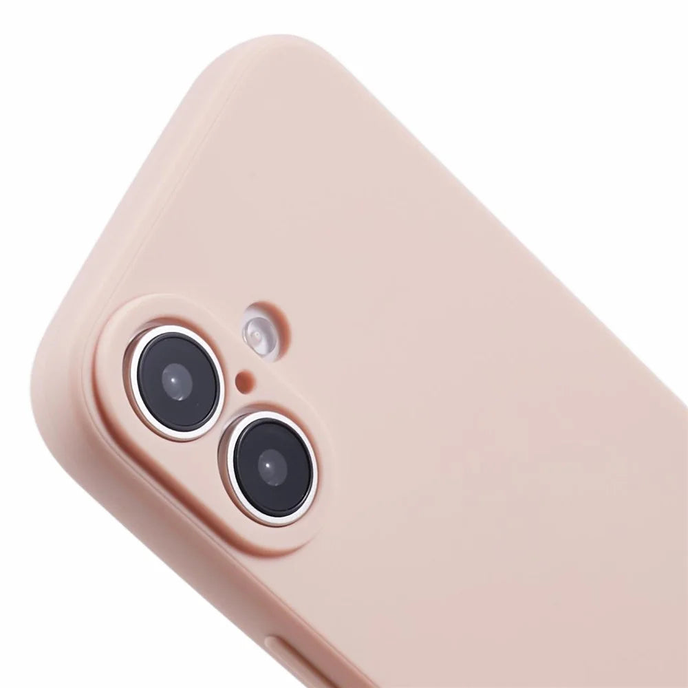 For iPhone 16 Case Precise Cut-Outs Straight Edge TPU Shockproof Phone Cover - Pink - 6